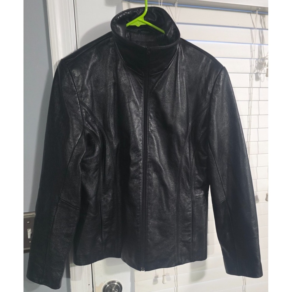 Vintage Wilsons Leather Maxima Black MotoLeather Jacket Womens Size L